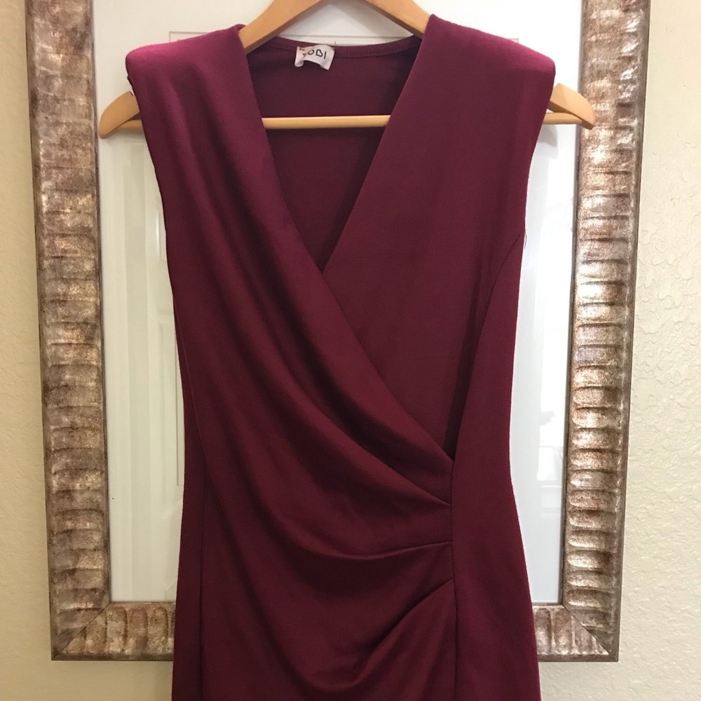 Tobi Sleeveless Wrap Front Mini Dress